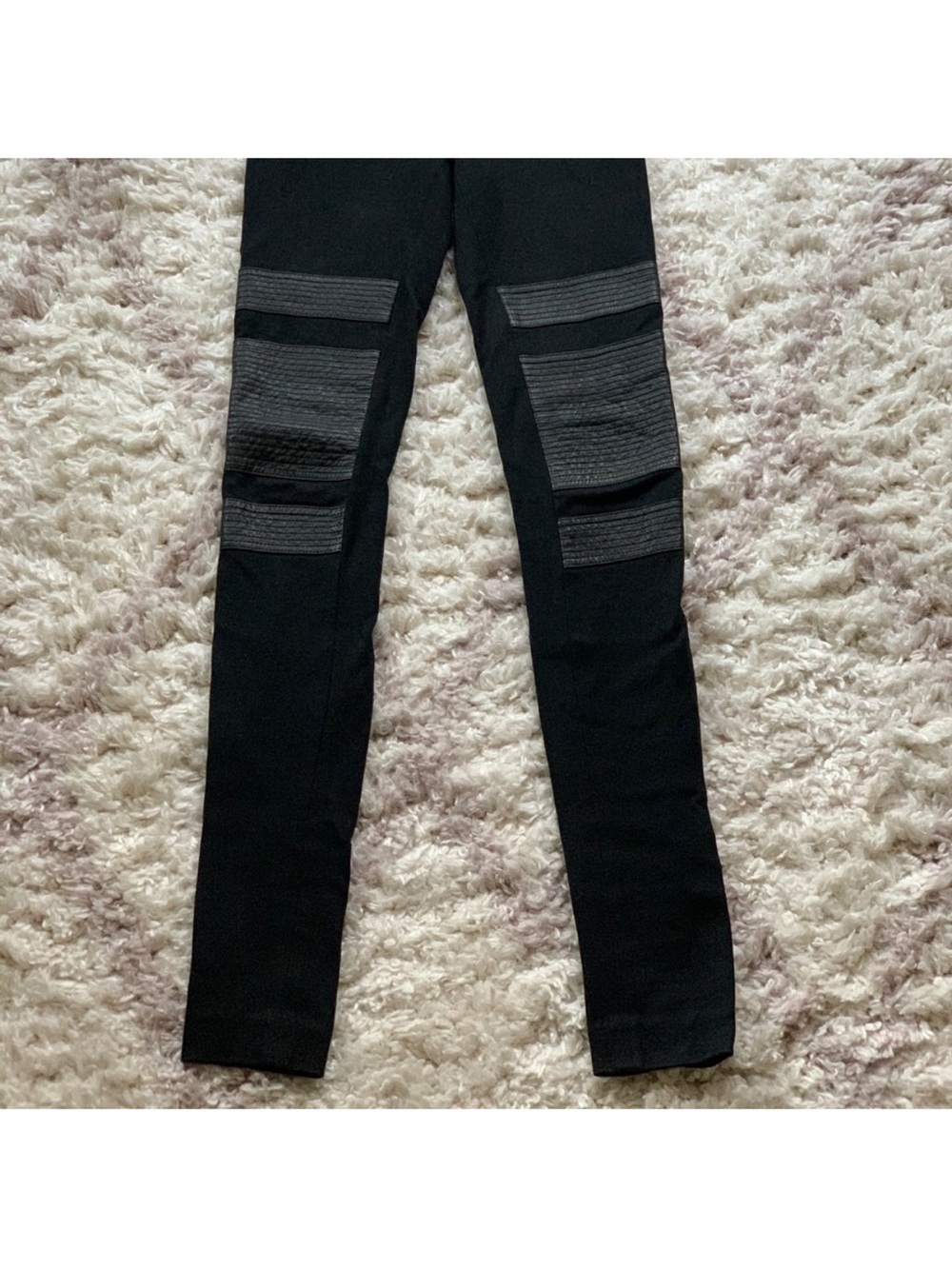Diane Von Furstenberg DVF Moto-Panel Women's Black Legging